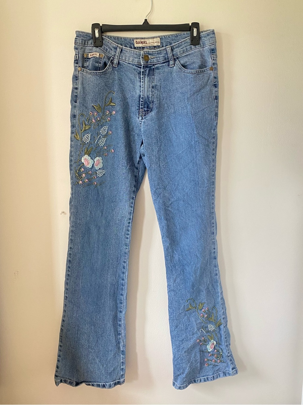 Vintage Y2K Daniel Floral Embroidered Jeans